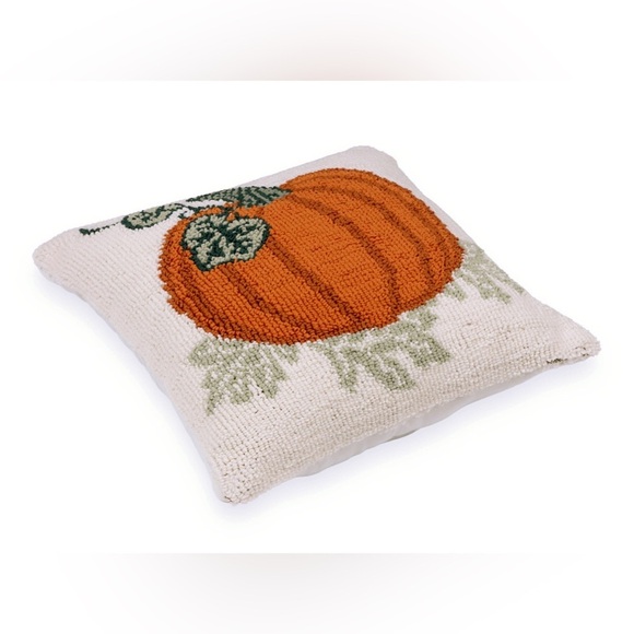 Ivory Pumpkin Knit Loop Throw Pillow Fall Autumn Home Decor Thanksgiving NWT - Picture 4 of 8